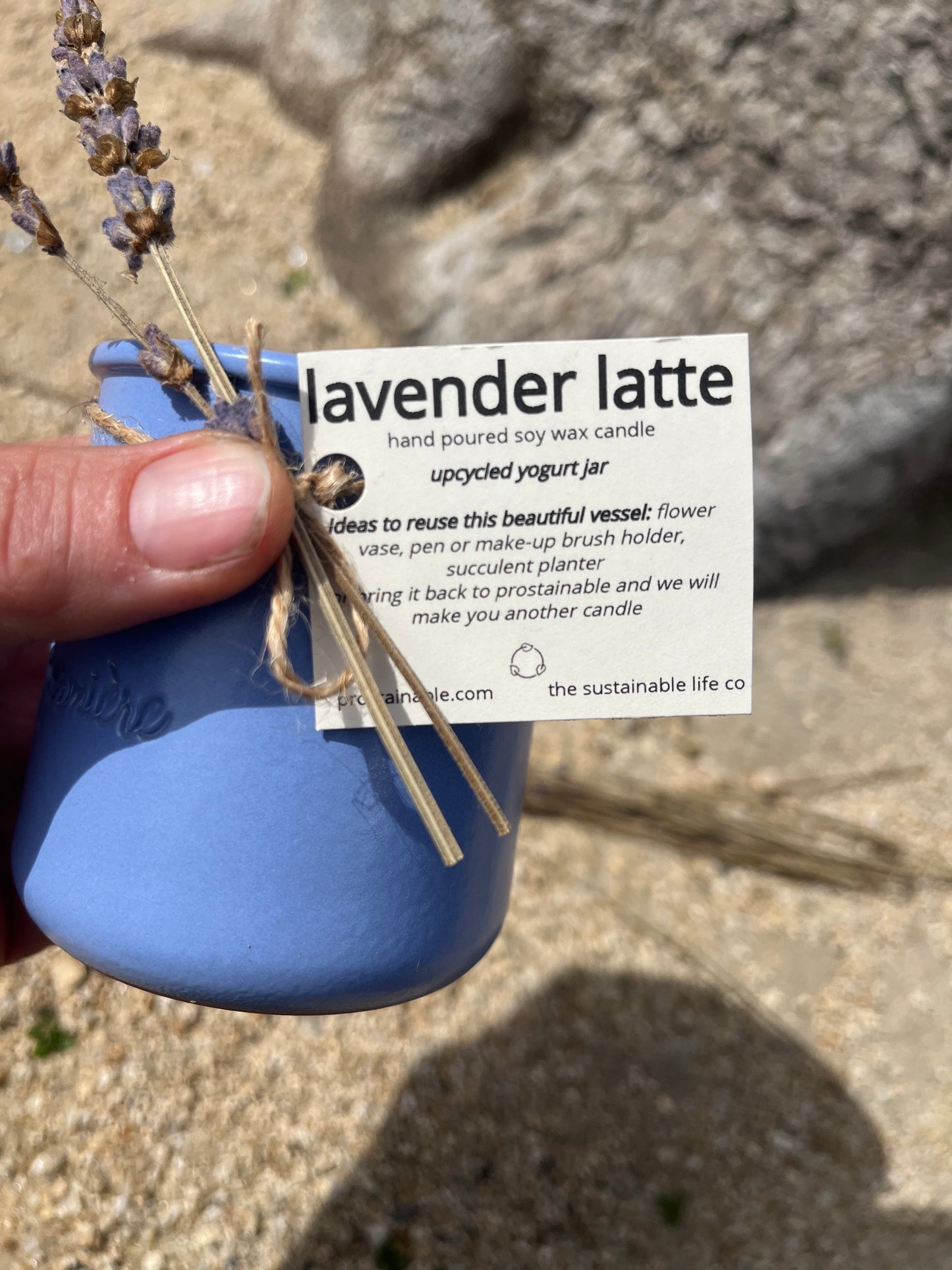 Lavender Latte - upcycled candle